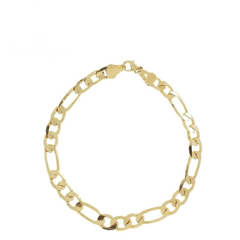 PULSEIRA FOLHEADO A OURO MASCULINA 3X1 21,5CM