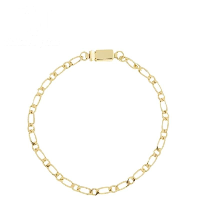 PULSEIRA FOLHEADO A OURO MASCULINA 1X1 21,5CM
