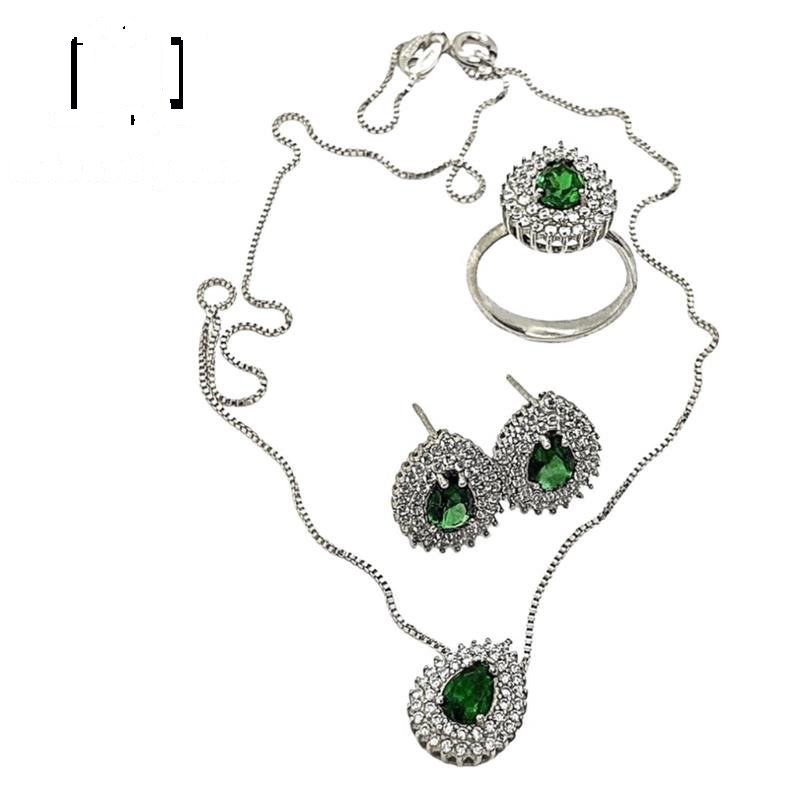 CONJUNTO DE PRATA 925 C/ ANEL GOTA + PINGENTE GOTA + BRINCO GOTA+ CORRENTE VENEZIANA DE 40CM